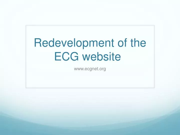 redevelopment of the ecg website