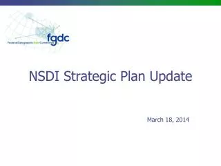 NSDI Strategic Plan Update