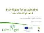 Ecovillages: Pioneering Sustainable Rural Development in the Baltic Sea Region - slide 1
