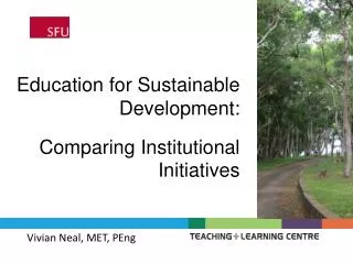 Education for Sustainable Development: