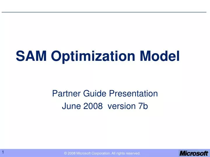 sam optimization model