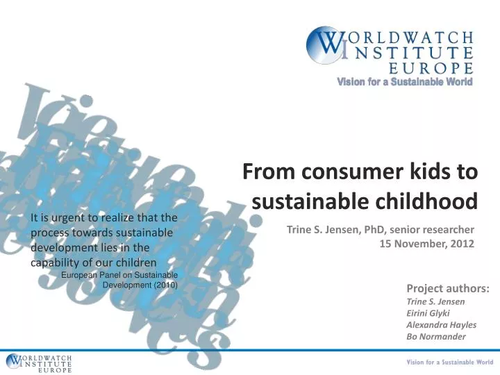 from consumer kids to sustainable childhood