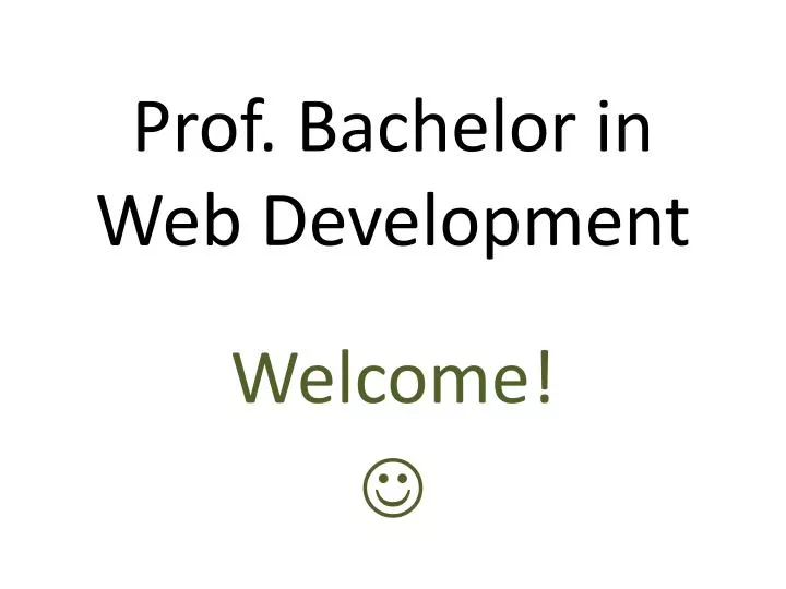 prof bachelor in web development