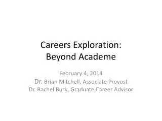 Careers Exploration: Beyond Academe