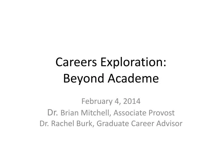 careers exploration beyond academe