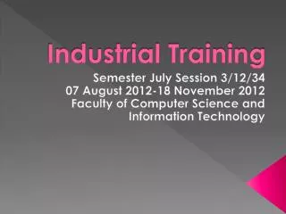 Industrial Training