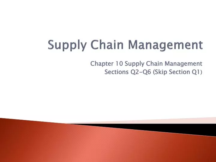 supply chain management