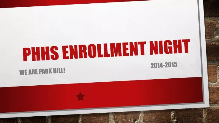 phhs enrollment night