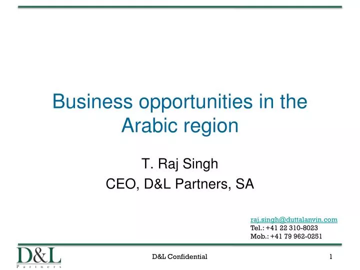 business opportunities in the arabic region