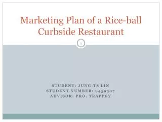 Marketing Plan of a Rice-ball Curbside Restaurant