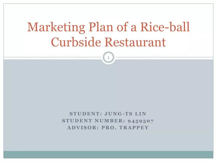 marketing plan of a rice ball curbside restaurant