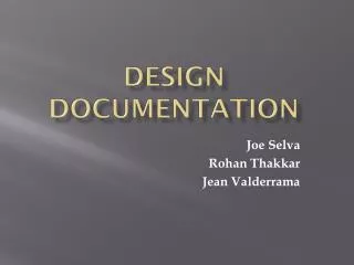 Design documentation