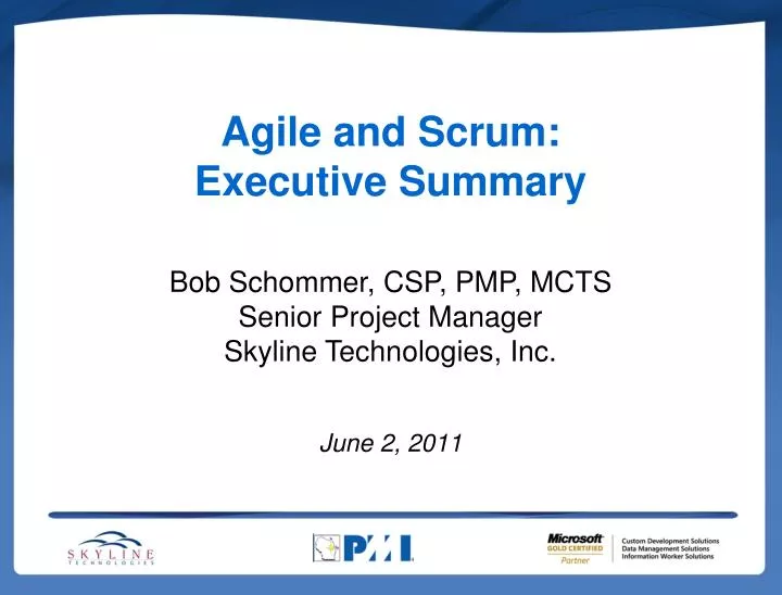agile and scrum executive summary
