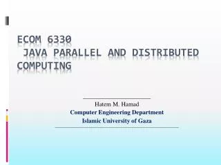 ECOM 6330 Java Parallel and Distributed computing