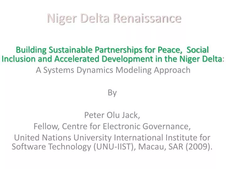 niger delta renaissance