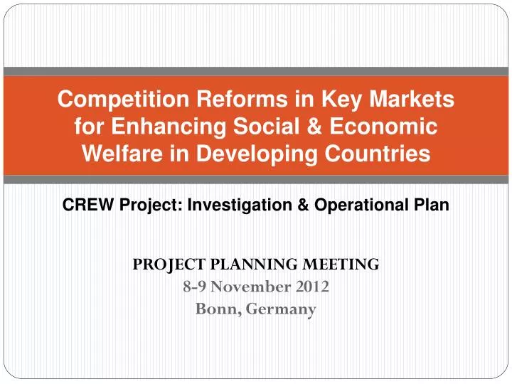 project planning meeting 8 9 november 2012 bonn germany