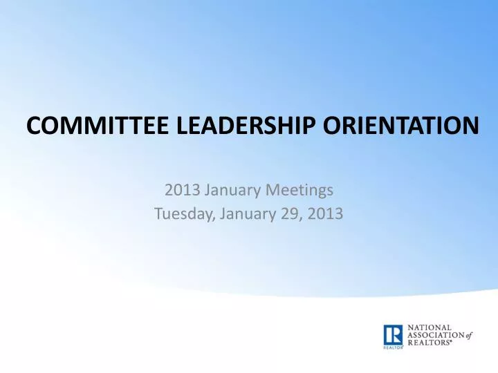 committee leadership orientation