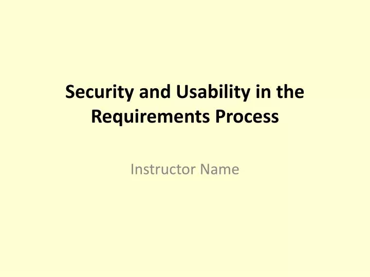 security and usability in the requirements process