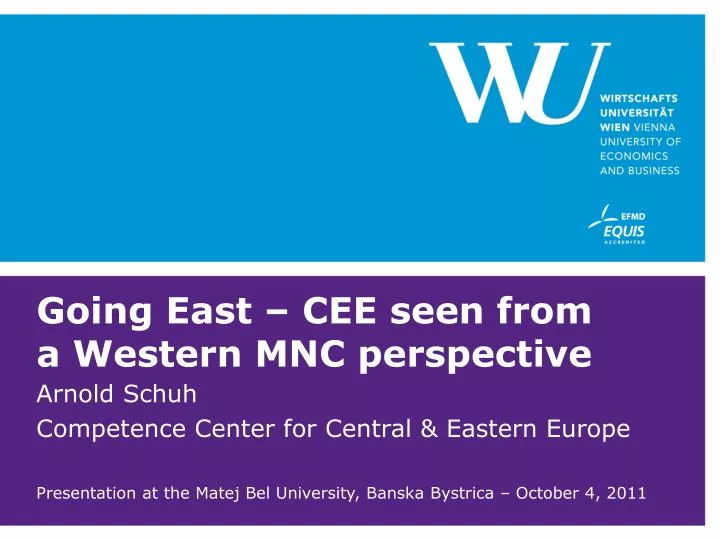 going east cee seen from a western mnc perspective