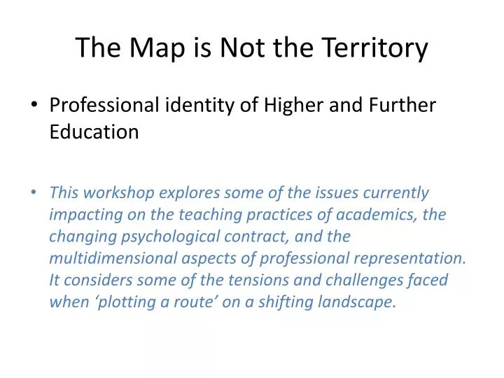 the map is not the territory