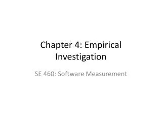 Chapter 4: Empirical Investigation