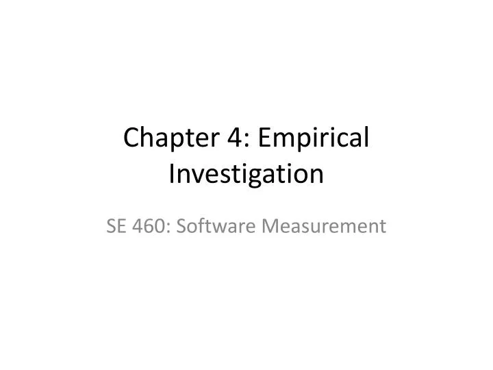 chapter 4 empirical investigation