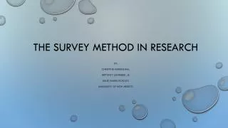 The survey method in research
