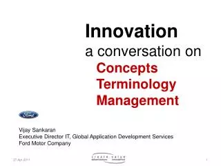 Innovation a conversation on Concepts Terminology Management