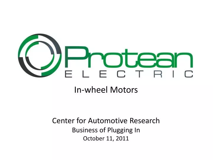 in wheel motors center for automotive research business of plugging in october 11 2011