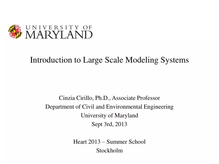 introduction to large scale modeling systems