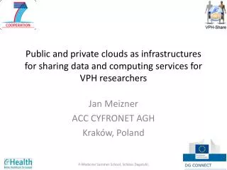 P ublic and private clouds as infrastructures for sharing data and computing services for VPH researchers