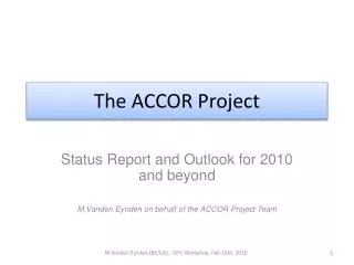 The ACCOR Project