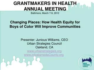 Changing Places: How Health Equity for Boys of Color Will Improve Communities