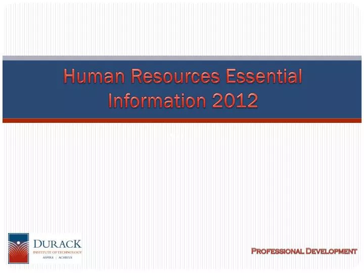 human resources essential information 2012