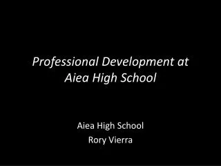 Professional Development at Aiea High School