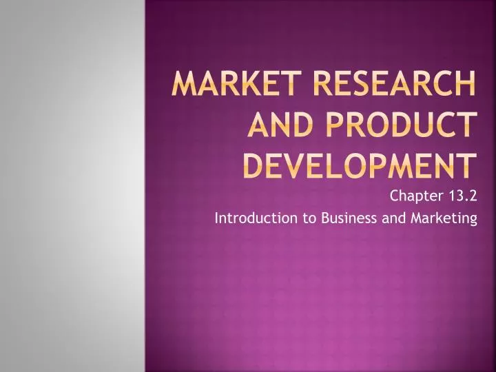 market research and product development