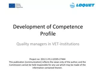 Development of Competence Profile