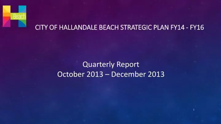 city of hallandale beach strategic plan fy14 fy16