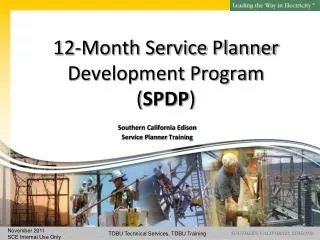 12-Month Service Planner Development Program ( SPDP )