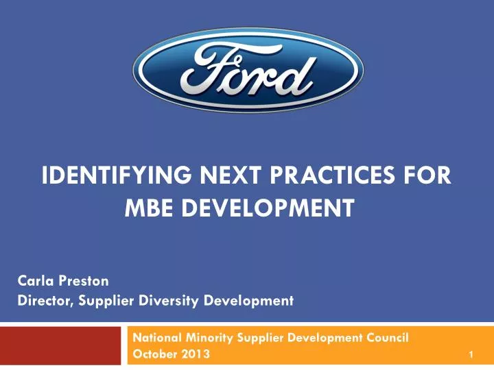 identifying next practices for mbe development