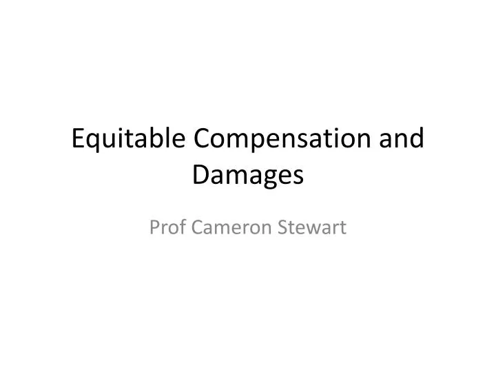 equitable compensation and damages