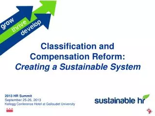 Classification and Compensation Reform: Creating a Sustainable System