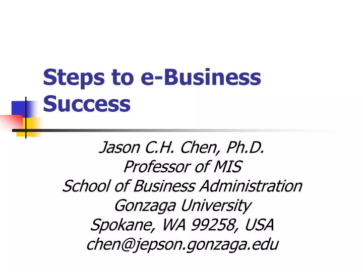 steps to e business success
