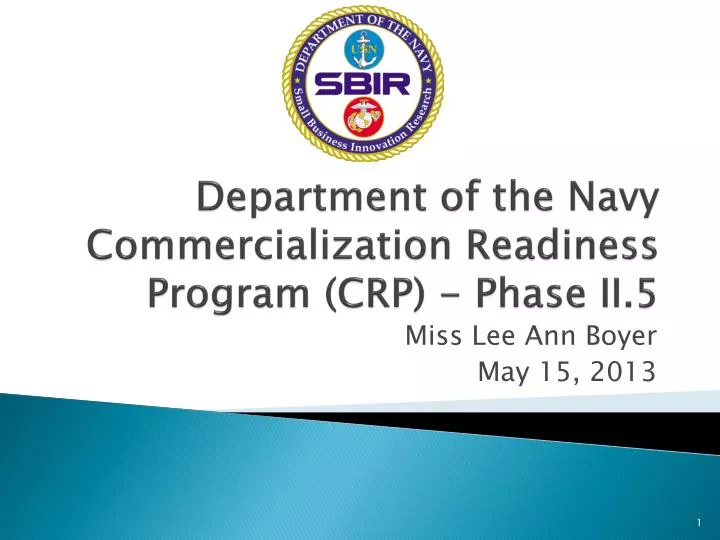 department of the navy commercialization readiness program crp phase ii 5
