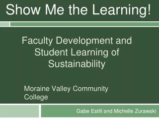 Faculty Development and Student Learning of Sustainability