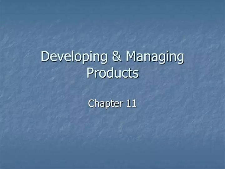 developing managing products