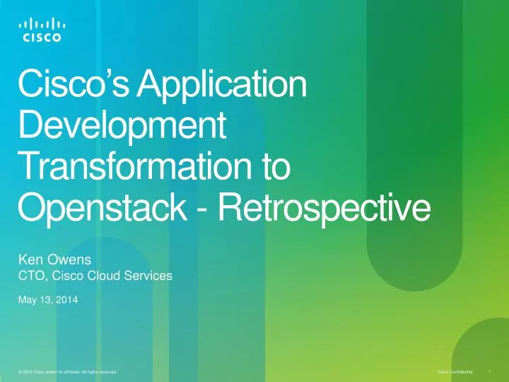 cisco s application development transformation to openstack retrospective