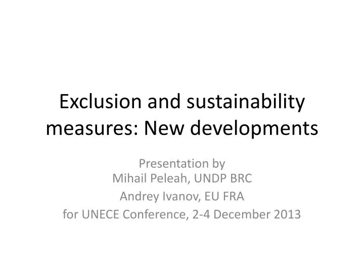 exclusion and sustainability measures new developments