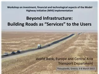 World Bank, Europe and Central Asia Transport Department