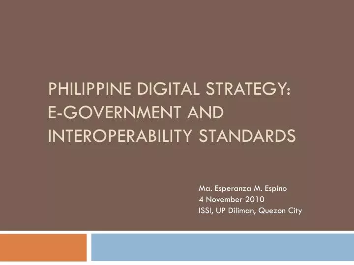 philippine digital strategy e government and interoperability standards